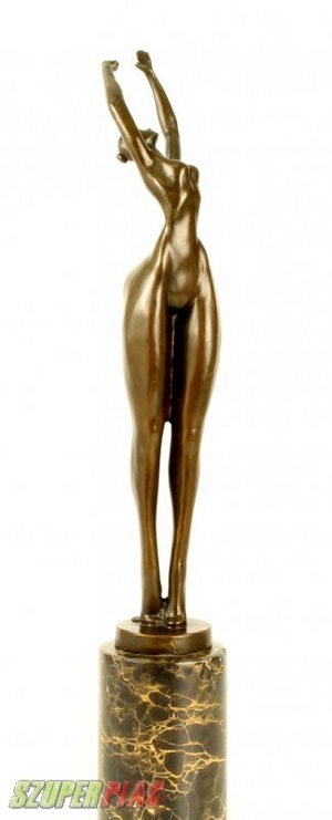 Art deco női akt bronz szobor
