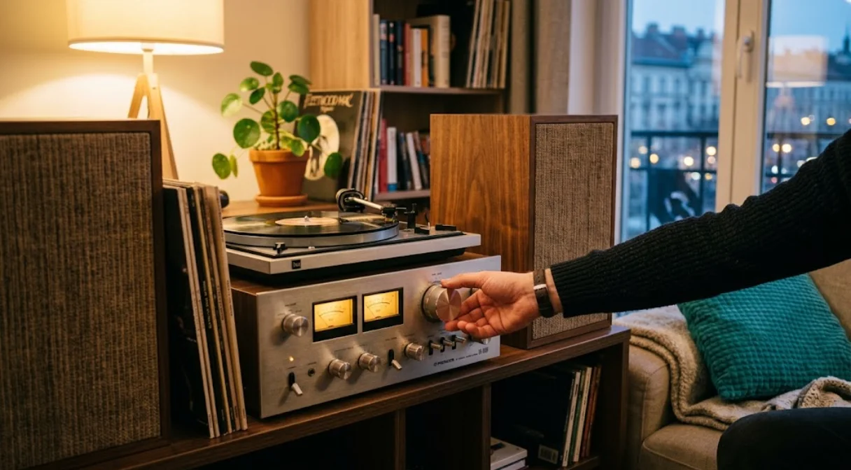 Használt hifi hangfalak és erősítő meghallgatása vásárlás előtt