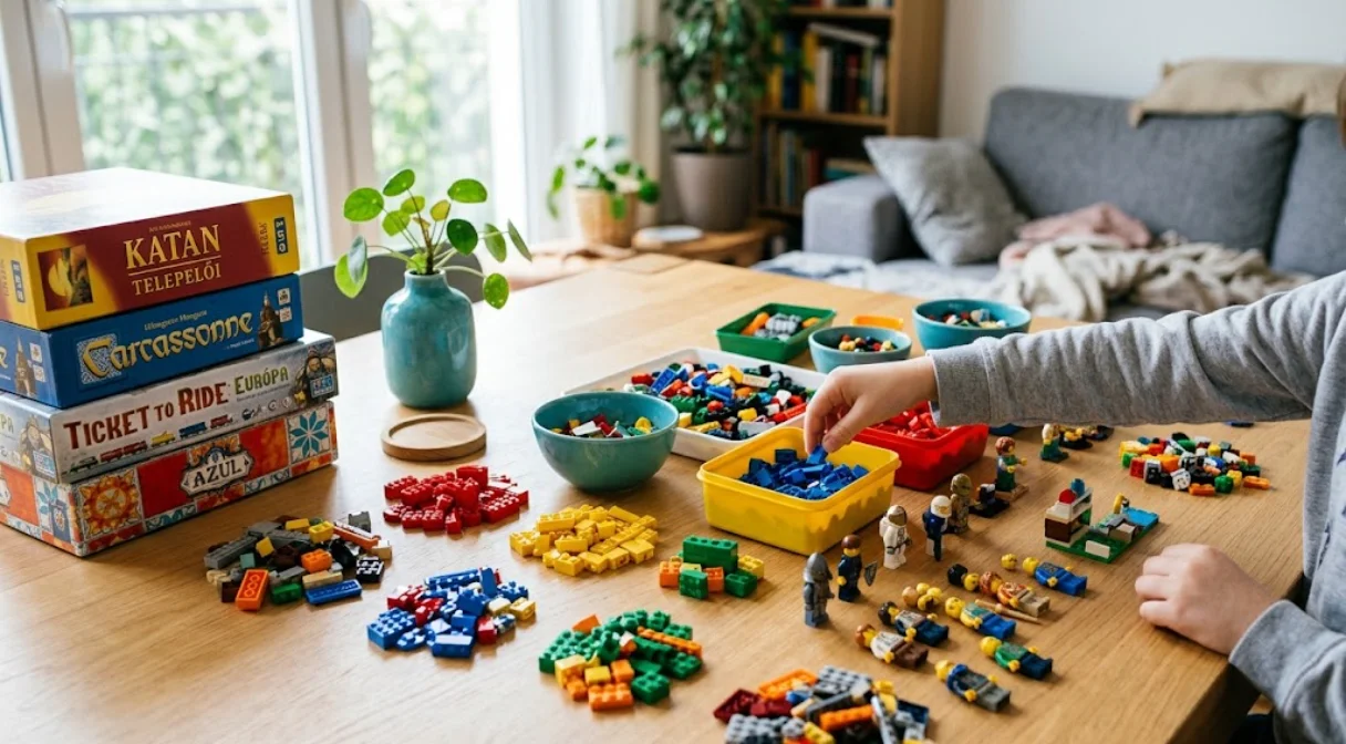 LEGO építőkockák és társasjátékok eladásra készítve