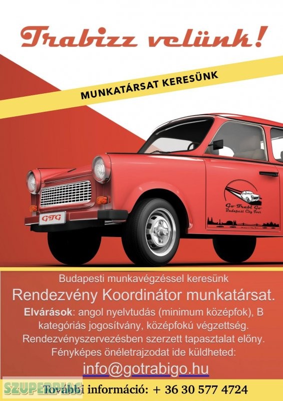 Rendezvénykoordinátori munkatársat keresünk Budapestre