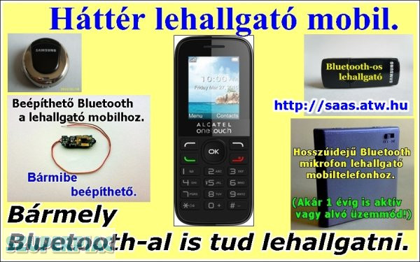 Mobiltelefonos és Bluetooth környezet lehallgató (15ezer-től)
