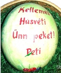 HÚSVÉTI STRUCC tojás,  kézzel festett,  hibátlan (üres,  kifújt)