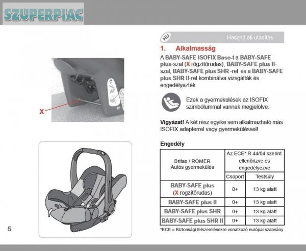 Britax Römer rögzítőtalp Babysafe plus Isofix Base izofix bázis