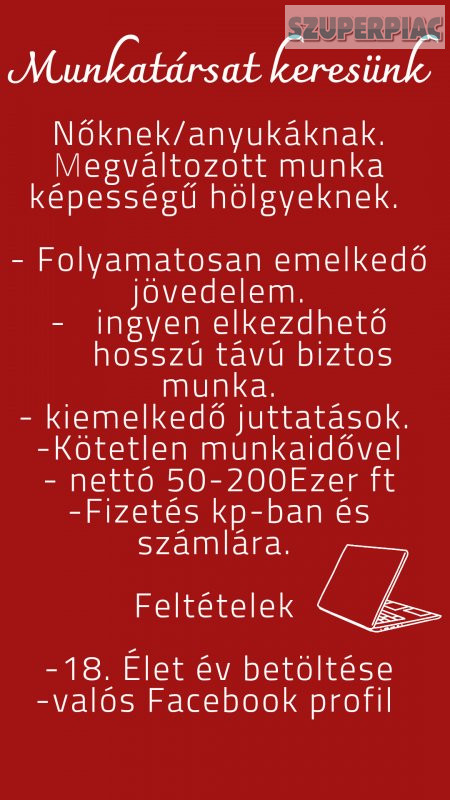 Otthoni munkára hölgyek jelentkezését várom