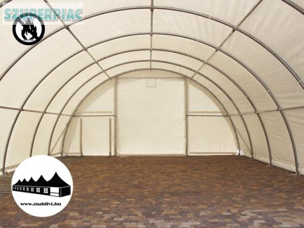 Hangár 9, 15x20m 4, 5m magas / 720g/m2 PVC / Tűzálló / 1m szerke