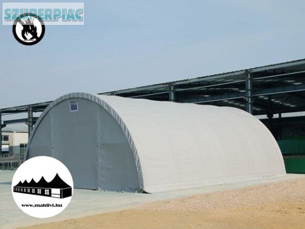 Hangár 9, 15x12m 4, 5m magas / 720g/m2 PVC / Tűzálló / 1m szerke