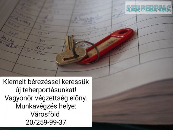 Városföldi Agrárgazdaság Zrt teherportás állás