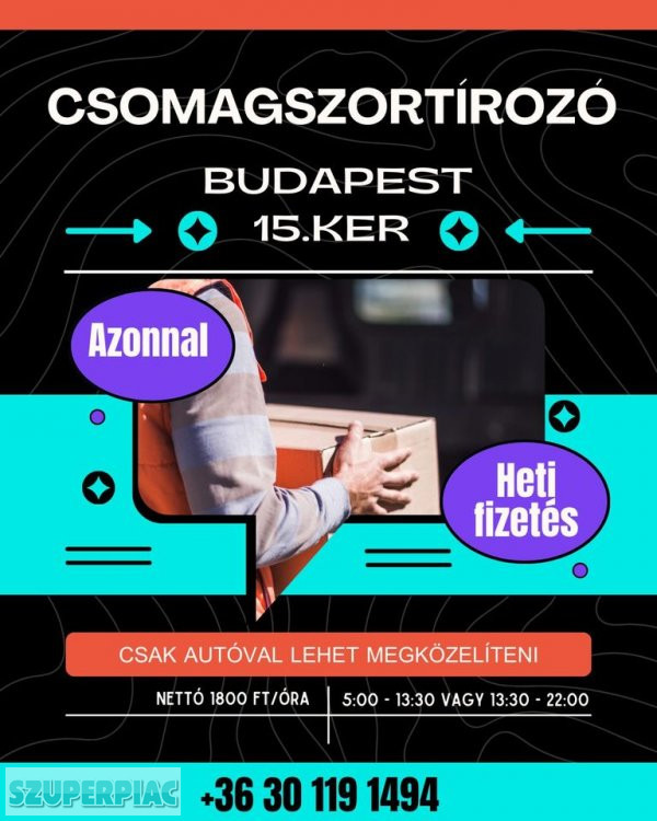 Csomag szortírozó XVkerület