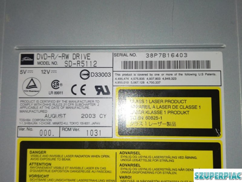 Toshiba dvd olvasó újraíró