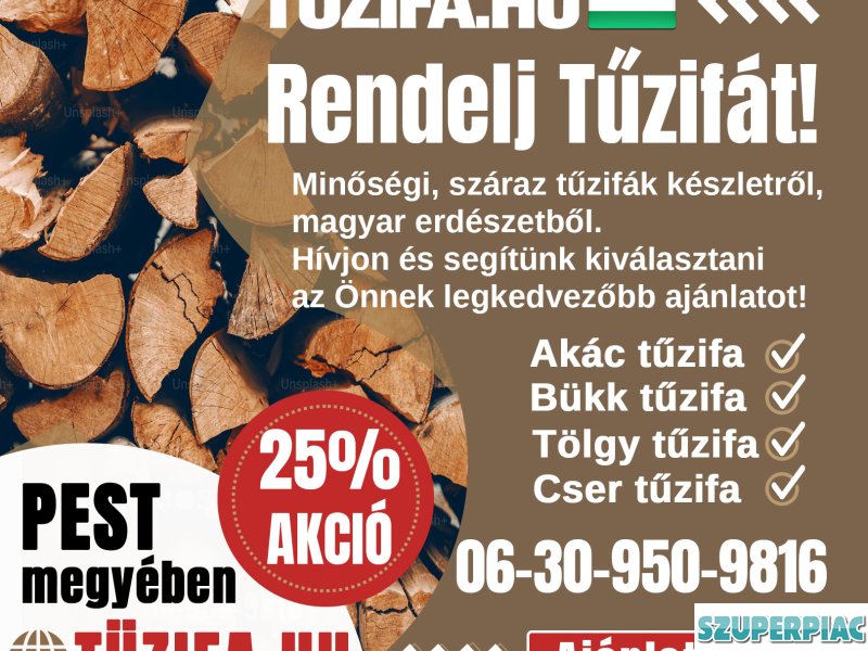 Tűzifa Rendelés és vásárlás Házhozszállítással
