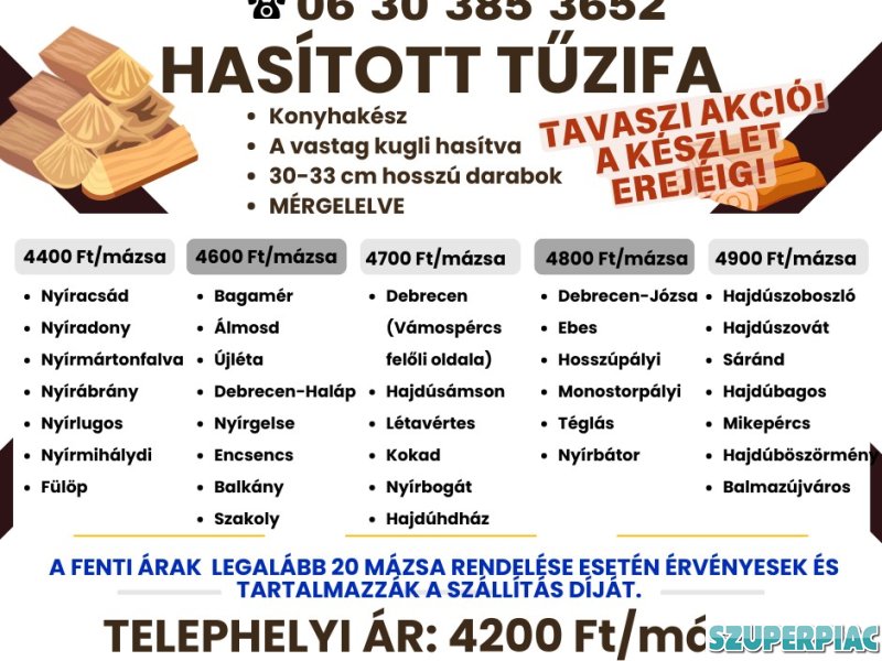 Akác tűzifa