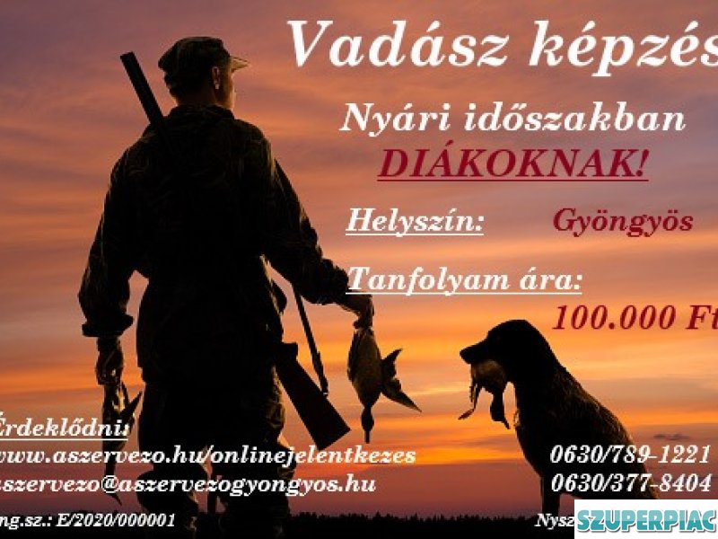 Vadász képzés diákoknak nyári időszak