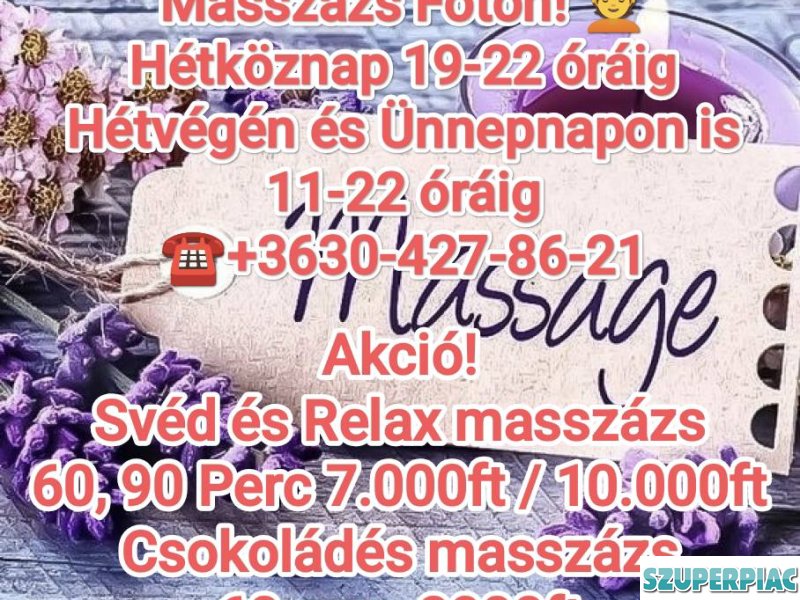 Masszázs Fóton Akciós árakon
