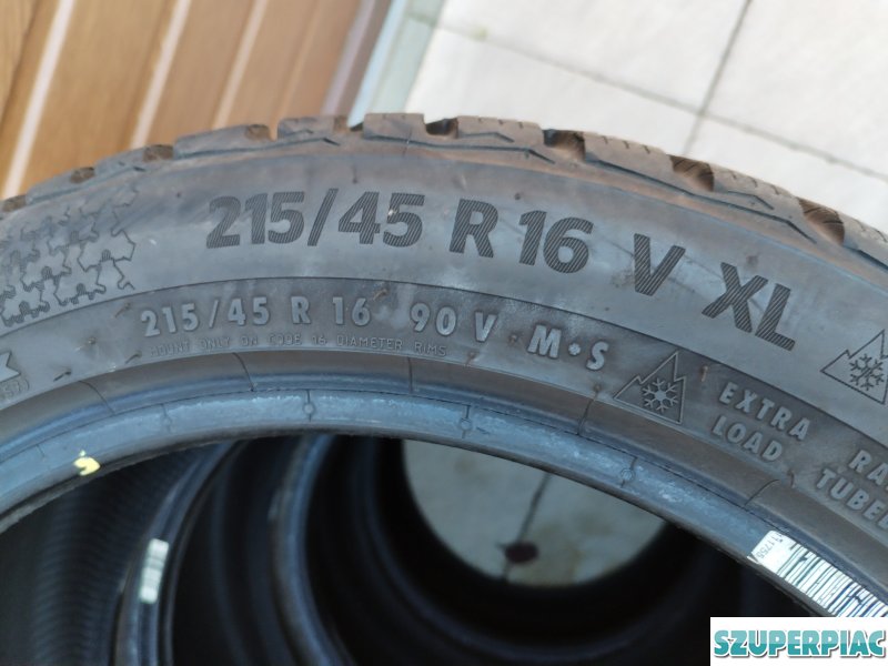 215 45 16 continental 21545 R 16 téli gumi garnitura újszerű
