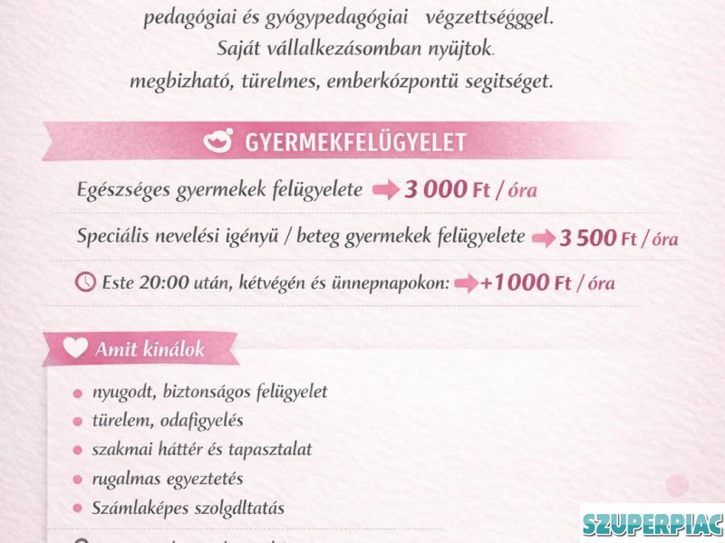 takarítás gyermekfelügyelet idősgondozás