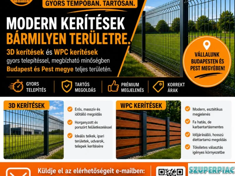3D táblás kerítés és WPC Kerítés Építés