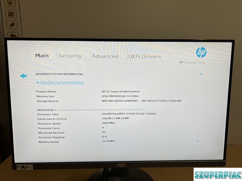 HP Z2 G4 szerver