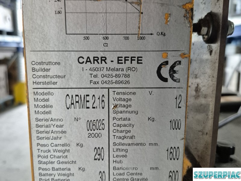Carr Effe Carme elektromos raklapemelő