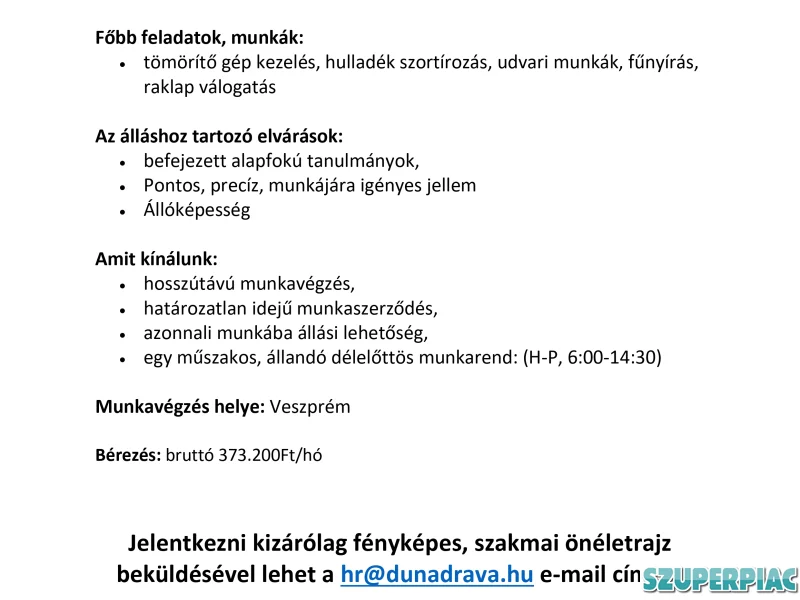 DunaDráva Projekt Udvaros munka