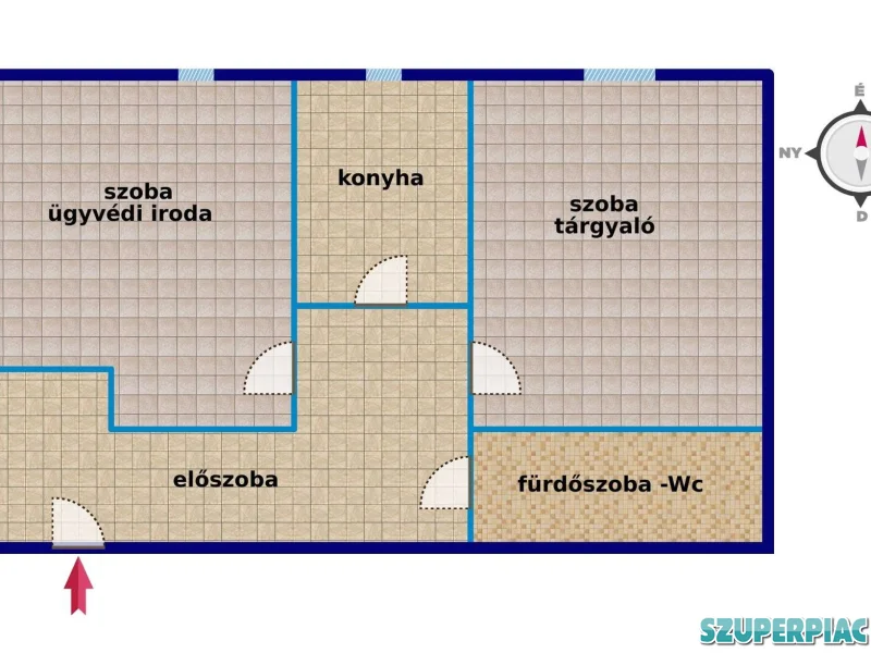 Pécs belvárosában Fszti 2 szobás lakás eladó