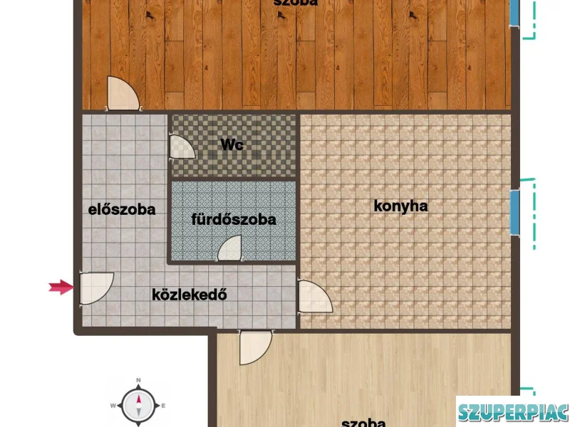 Pécs PTE közvetlen közelében 2 szobás lakás eladó