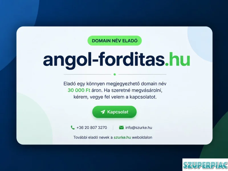 Eladó angolforditashu domain név 30 000 Ft