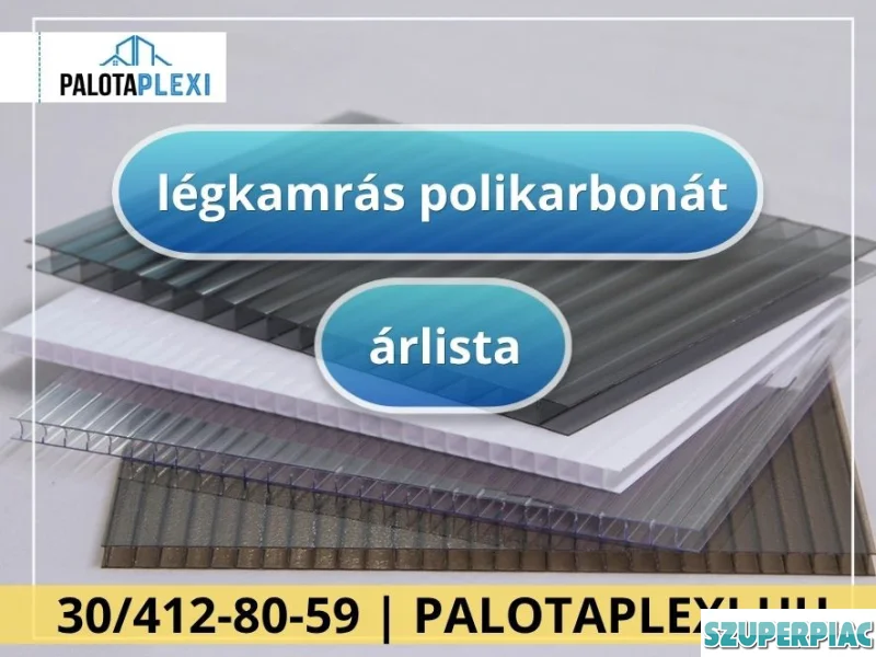 1016 mm Légkamrás Polikarbonát Lapok ORSZÁGOS szállítás