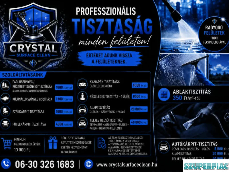 CRYSTAL Surface Clean takarítási szolgáltatás