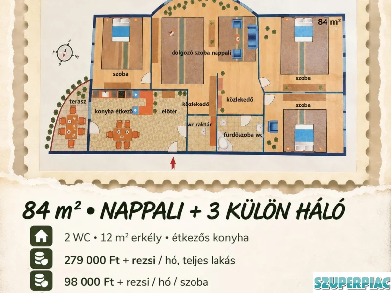 KIADÓ LAKÁS KESZTHELYEN EGYETEMISTÁKNAK