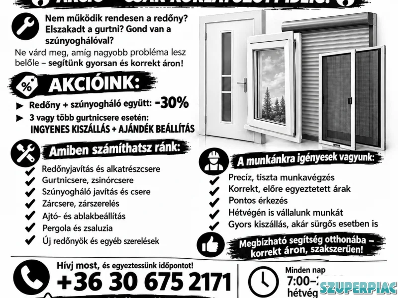 Szúnyogháló ablak és ajtó szerelés