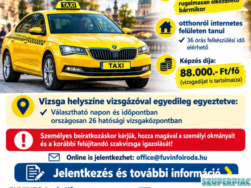 Taxivezető továbbképzés ONLINE