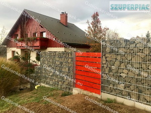 Keskeny gabion kerítés