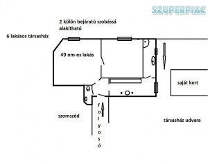 Wekerlén 6 lakásos társasházban 2 szobás lakás eladó