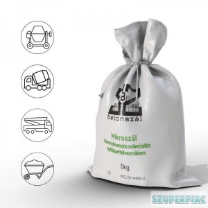 Polipropilén mikroszál betonhoz,  beton adalékszál 5 kg/zsák