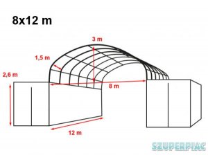 Konténer fedés 8x12m - 720g/m2 PVC / Tűzálló