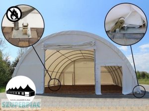 Hangár 9, 15x10m 4, 5m magas / 720g/m2 PVC / Tűzálló