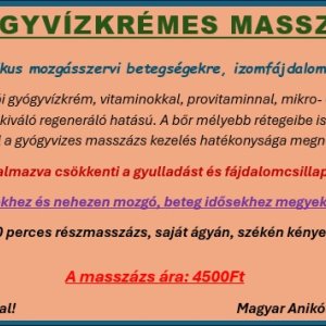 Gyógyvízkrémes Masszázs Háznál