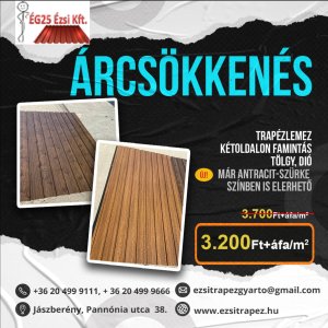 Árcsökkenés  Trapézlemez