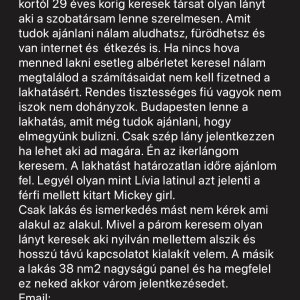 Ingyen albérlet lánynak tartós kapcsolattal