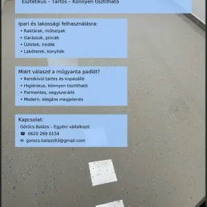 Műgyanta padlóburkolatok kivitelezését vállalom