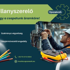 Villanyszerelő AZONNALI MUNKAKEZDÉSSEL