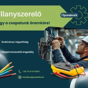 Villanyszerelő AZONNALI MUNKAKEZDÉSSEL