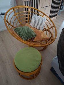 Rattan fotel készlet puffal