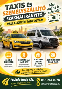 Taxis és személyszállítói szakmai irányító tanfolyam