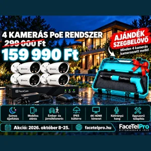 4 kamerás 5MP PoE kamerarendszer NVRrel ajándékkal 4 kamerás 5MP PoE kamerarendszer NVRrel ajándékkal