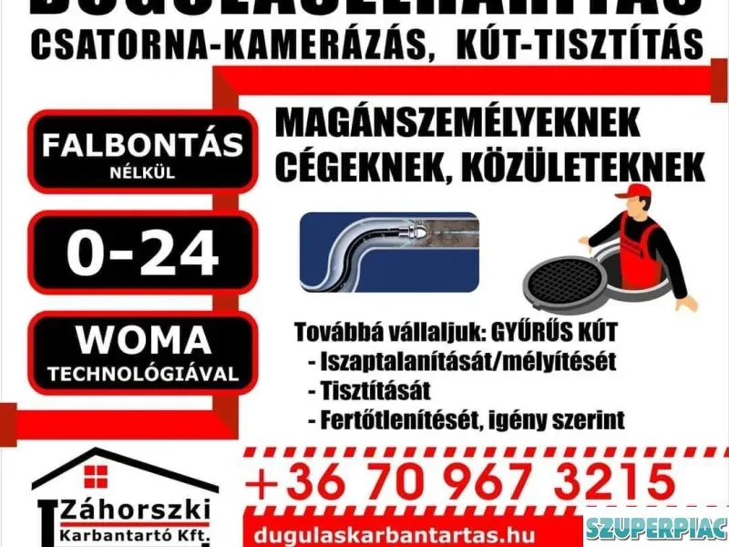 DuguláselhárításCsatorna kamerázás