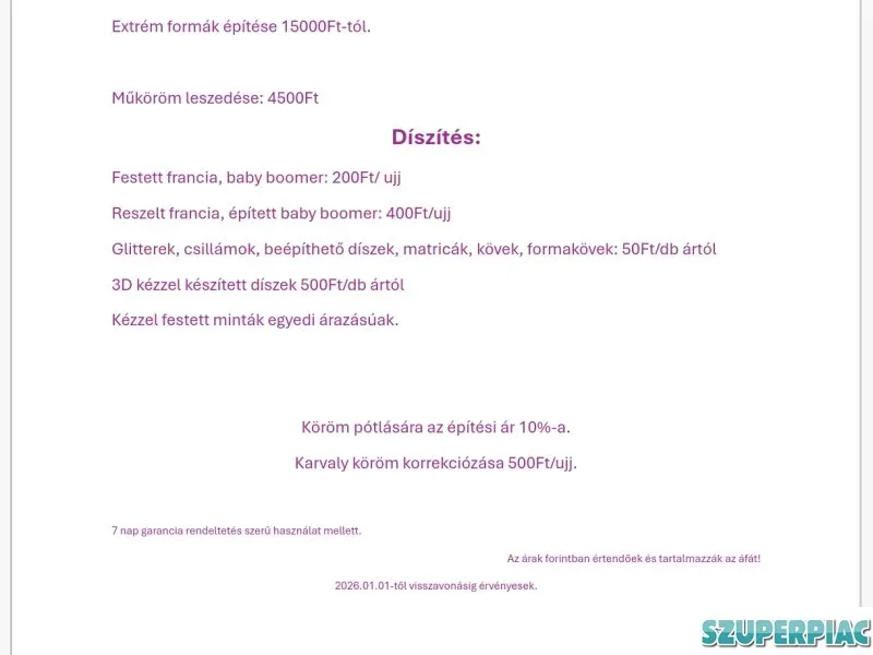 Kéz ápolás műköröm építés