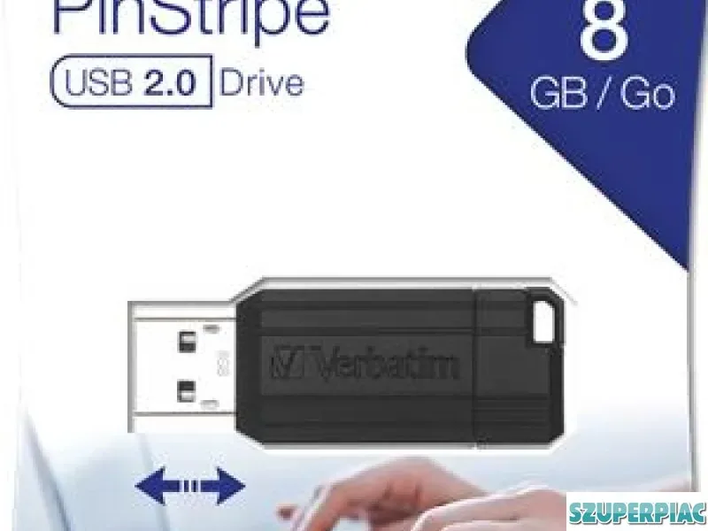 Verbatim Pinstripe Pendrive 8GB USB 20 104MBSec Fekete