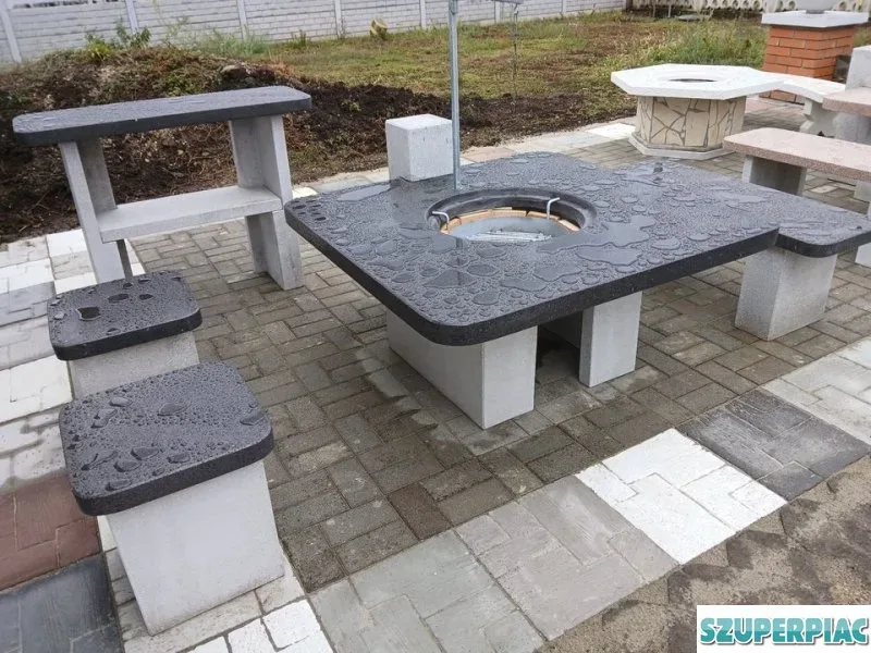 Modern műkő szalonnasütő bográcsozó