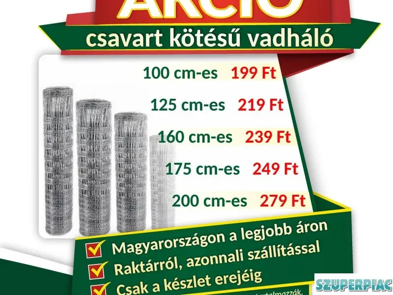 ÓRIÁSI VADHÁLÓ AKCIÓ kerítés építés drótháló drótfonat
